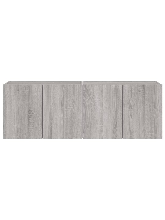 Tv plaukti ar led lampiņām, 2 gab., 60x35x41 cm, pelēka ozola