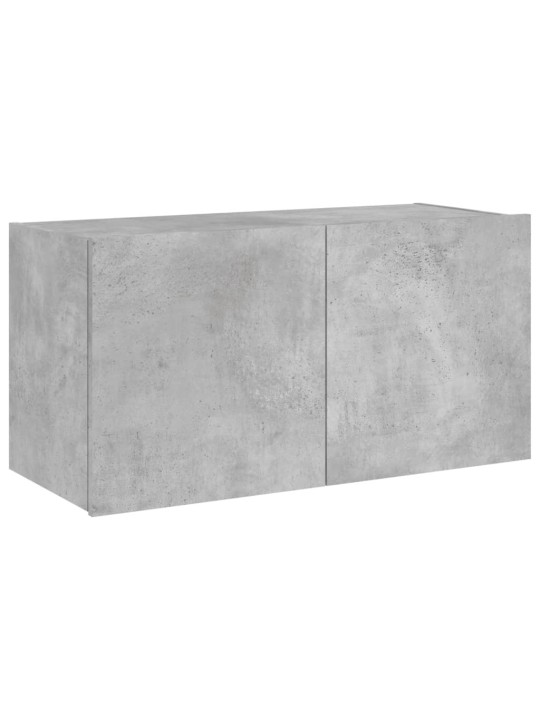 Tv galdiņi ar led lampiņām, betona pelēki, 80x35x41 cm