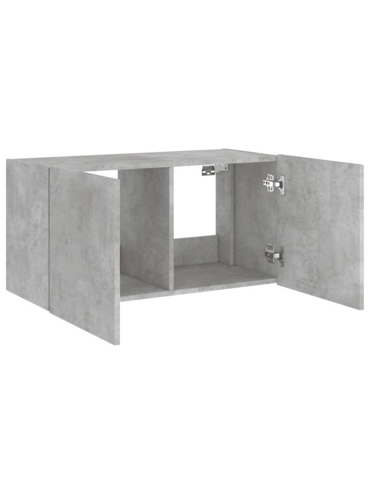 Tv galdiņi ar led lampiņām, betona pelēki, 80x35x41 cm