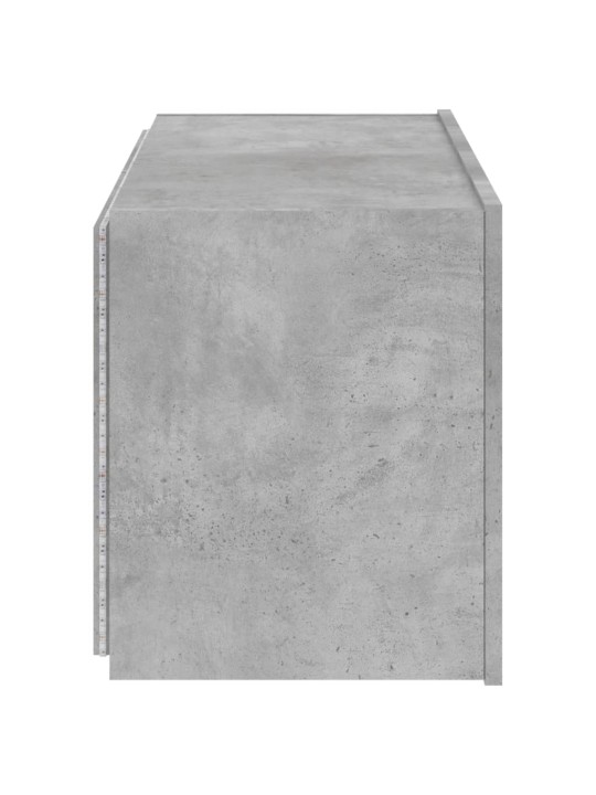 Tv galdiņi ar led lampiņām, betona pelēki, 80x35x41 cm