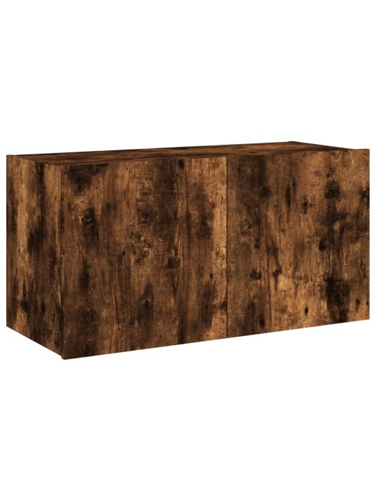 Tv plaukti ar led lampiņām, 80x35x41 cm, ozolkoka krāsā