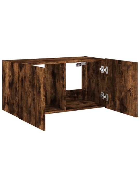 Tv plaukti ar led lampiņām, 80x35x41 cm, ozolkoka krāsā
