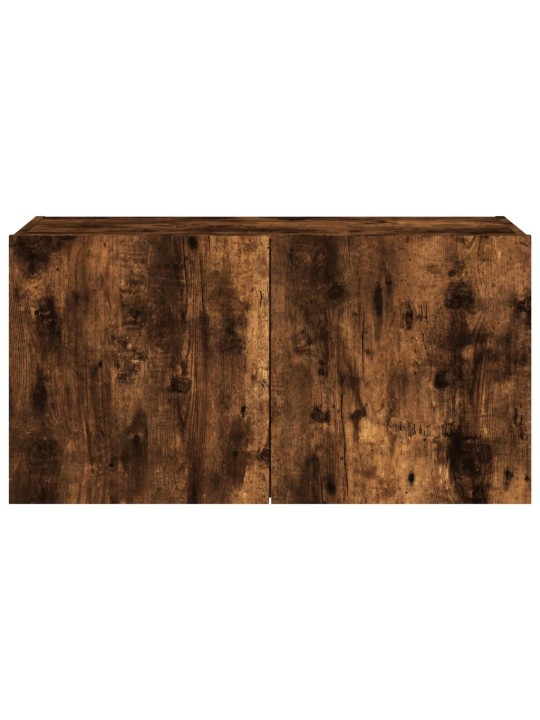 Tv plaukti ar led lampiņām, 80x35x41 cm, ozolkoka krāsā