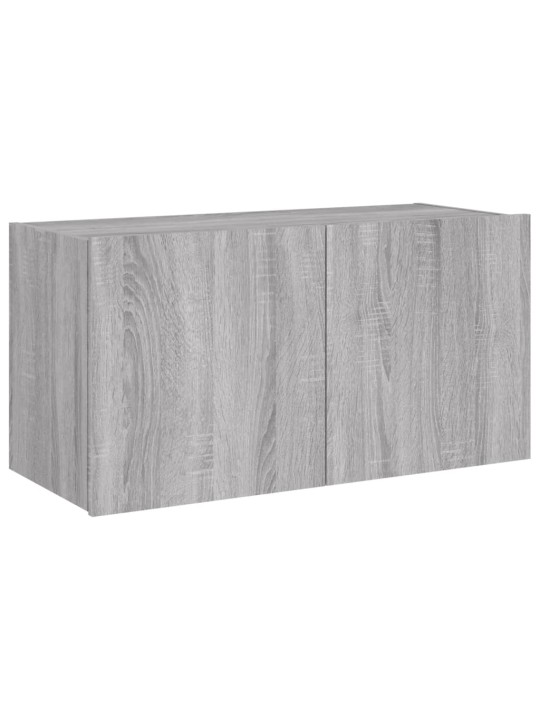 Tv skapītis ar led lampiņām, pelēka ozola krāsa, 80x35x41 cm