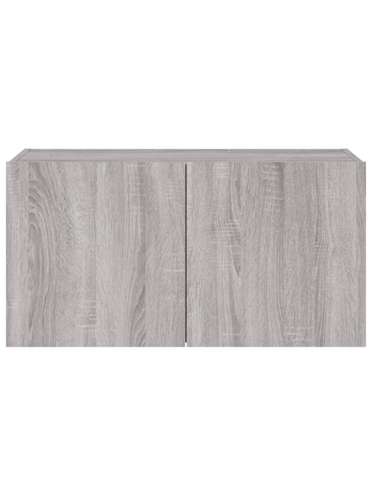 Tv skapītis ar led lampiņām, pelēka ozola krāsa, 80x35x41 cm