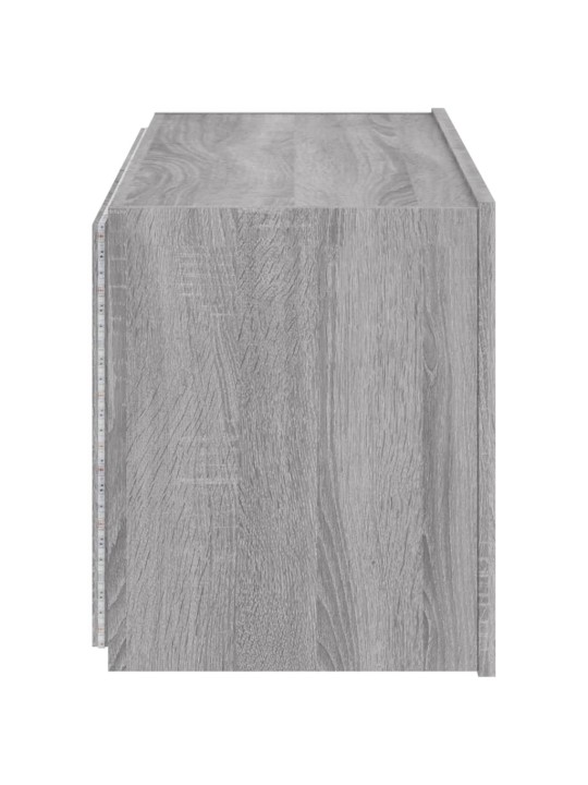 Tv skapītis ar led lampiņām, pelēka ozola krāsa, 80x35x41 cm