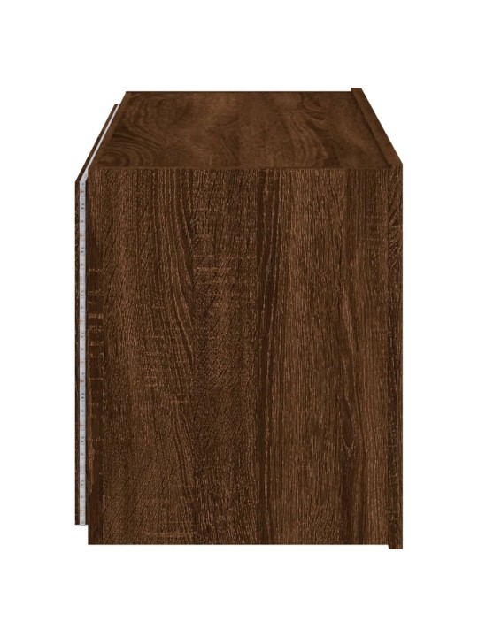 Tv plaukti ar led lampiņām, 80x35x41 cm, brūna ozolkoka