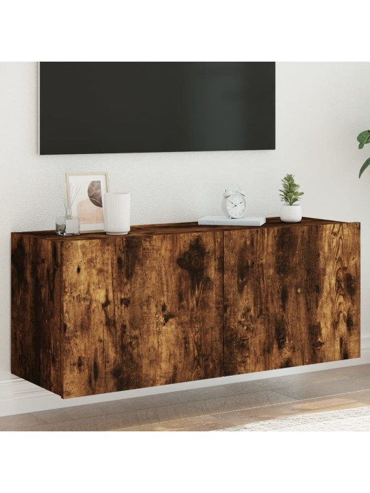 Tv plaukti ar led lampiņām, 100x35x41 cm, ozolkoka krāsā