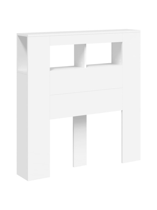 Gultas galvgalis ar led, balts, 100x18,5x103,5 cm, koks