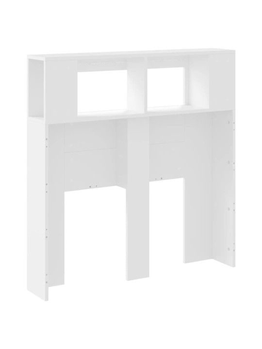 Gultas galvgalis ar led, balts, 100x18,5x103,5 cm, koks