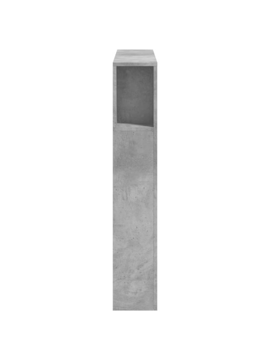 Gultas galvgalis ar led, betona pelēks, 100x18,5x103,5 cm, koks