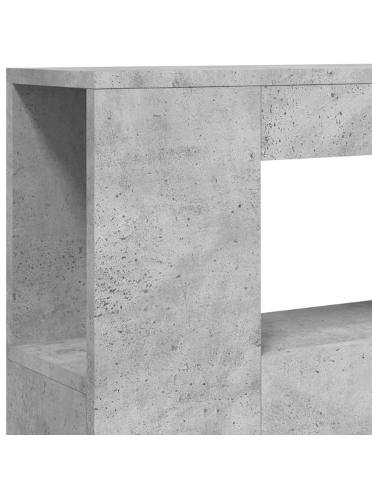 Gultas galvgalis ar led, betona pelēks, 100x18,5x103,5 cm, koks