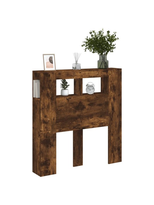 Gultas galvgalis ar led, ozola krāsa, 100x18,5x103,5 cm, koks