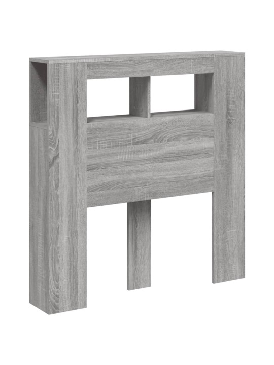 Gultas galvgalis ar led, pelēka ozola, 100x18,5x103,5 cm, koks