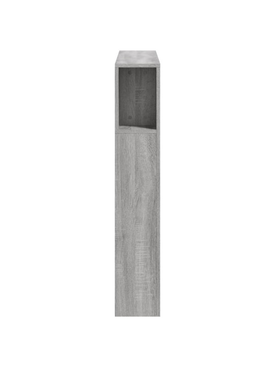 Gultas galvgalis ar led, pelēka ozola, 100x18,5x103,5 cm, koks