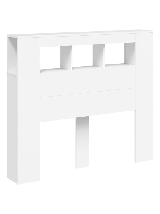 Gultas galvgalis ar led, balts, 120x18,5x103,5 cm, koks