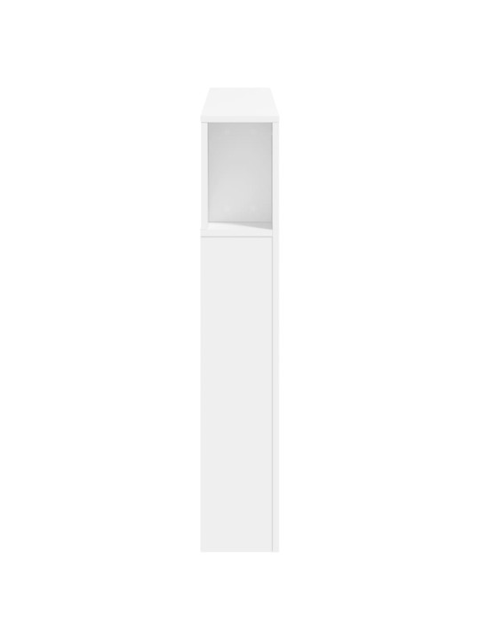 Gultas galvgalis ar led, balts, 120x18,5x103,5 cm, koks