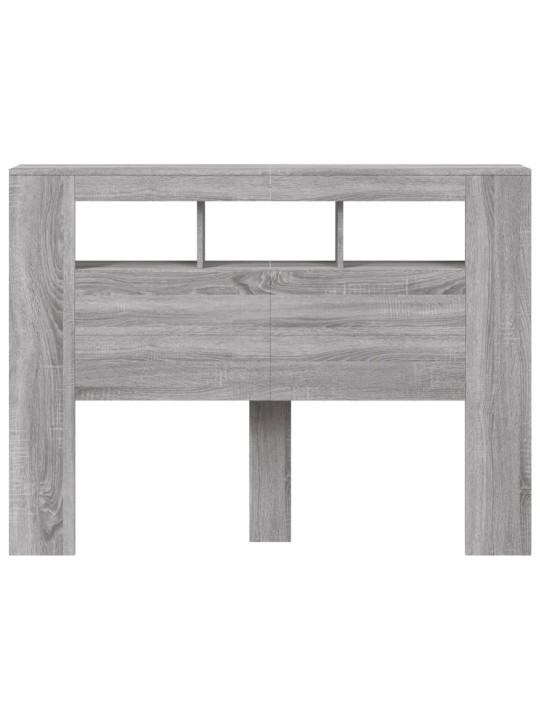 Gultas galvgalis ar led, pelēka ozola, 140x18,5x103,5 cm, koks