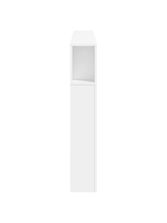Gultas galvgalis ar led, balts, 160x18,5x103,5 cm, koks