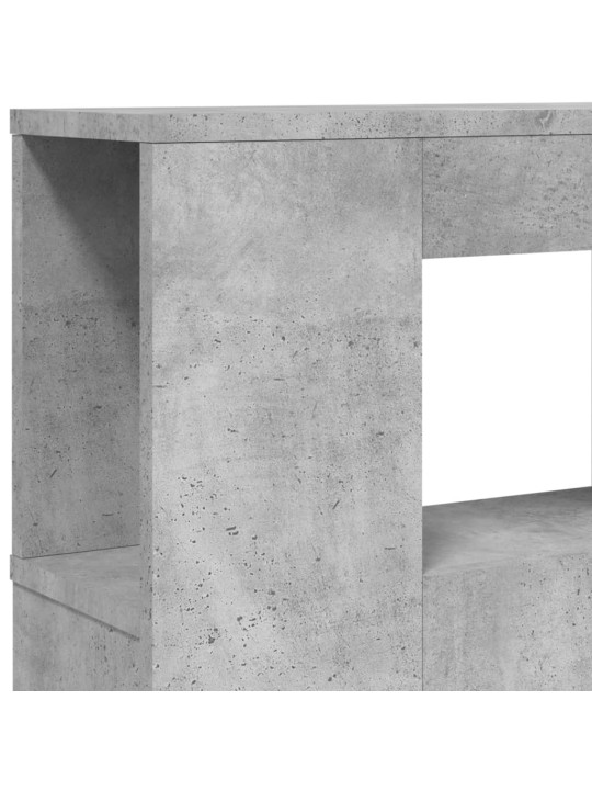 Gultas galvgalis ar led, betona pelēks, 160x18,5x103,5 cm, koks