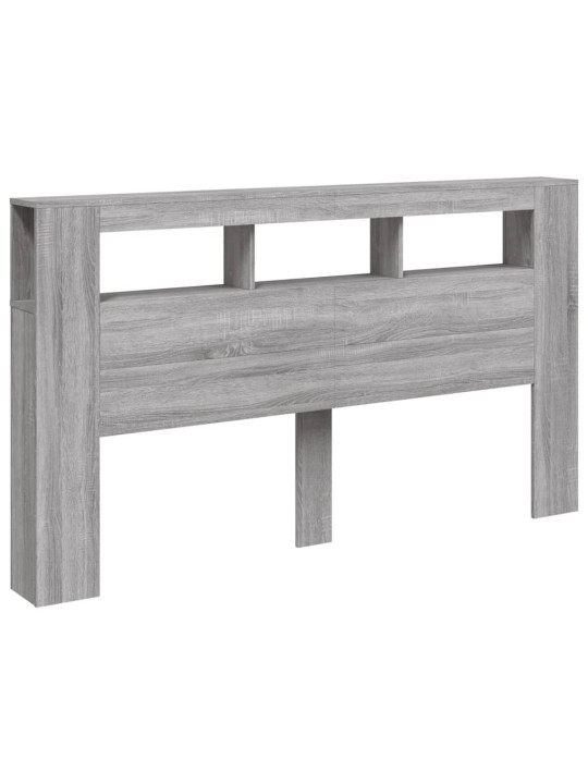 Gultas galvgalis ar led, pelēka ozola, 180x18,5x103,5 cm, koks