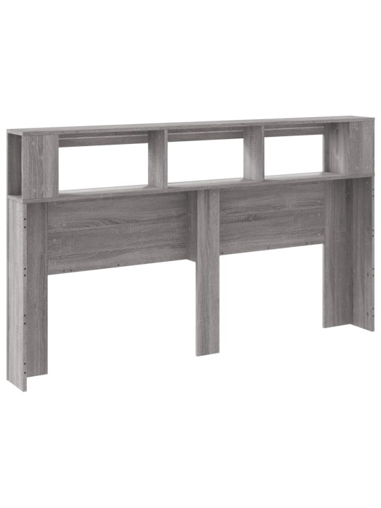 Gultas galvgalis ar led, pelēka ozola, 180x18,5x103,5 cm, koks