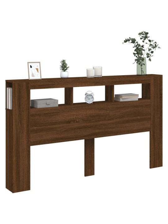 Gultas galvgalis ar led, ozola krāsa, 180x18,5x103,5 cm, koks