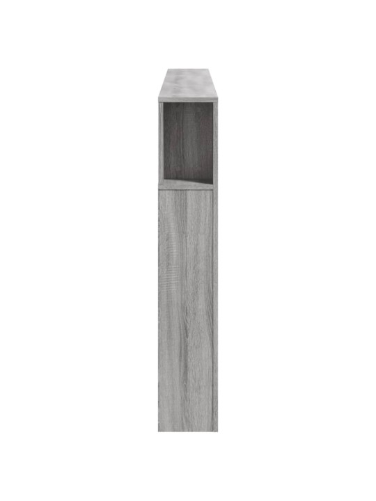 Gultas galvgalis ar led, pelēka ozola, 200x18,5x103,5 cm, koks