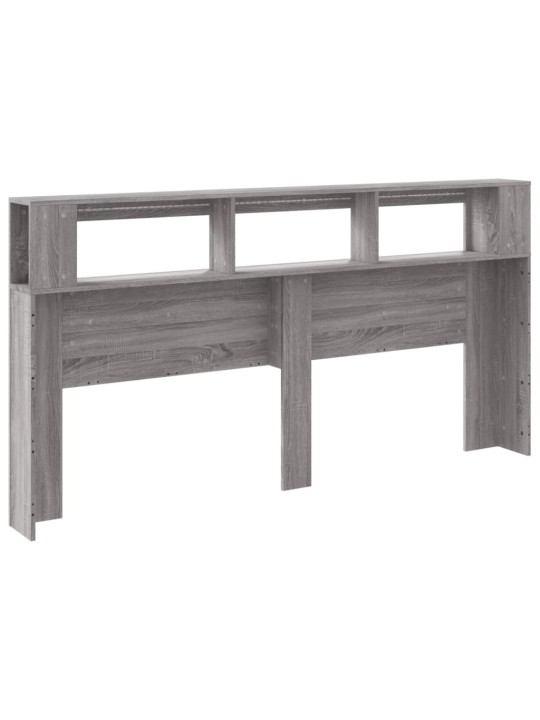 Gultas galvgalis ar led, pelēka ozola, 200x18,5x103,5 cm, koks