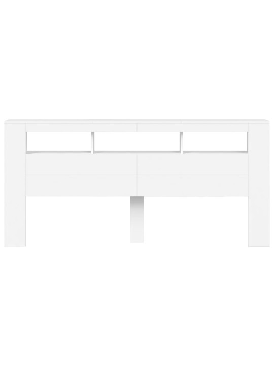 Gultas galvgalis ar led, balts, 220x18,5x103,5 cm, koks