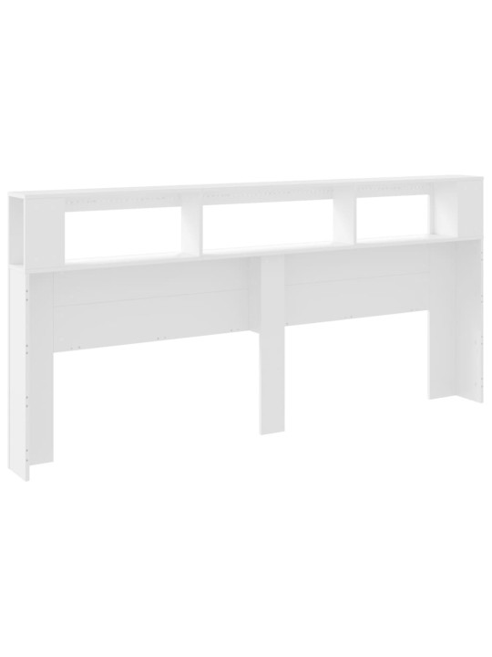 Gultas galvgalis ar led, balts, 220x18,5x103,5 cm, koks