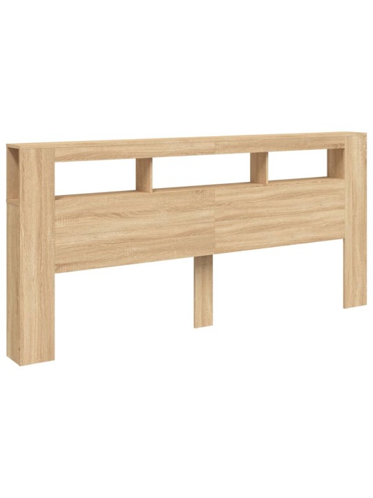 Gultas galvgalis ar led, ozola krāsa, 220x18,5x103,5 cm, koks