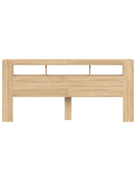 Gultas galvgalis ar led, ozola krāsa, 220x18,5x103,5 cm, koks