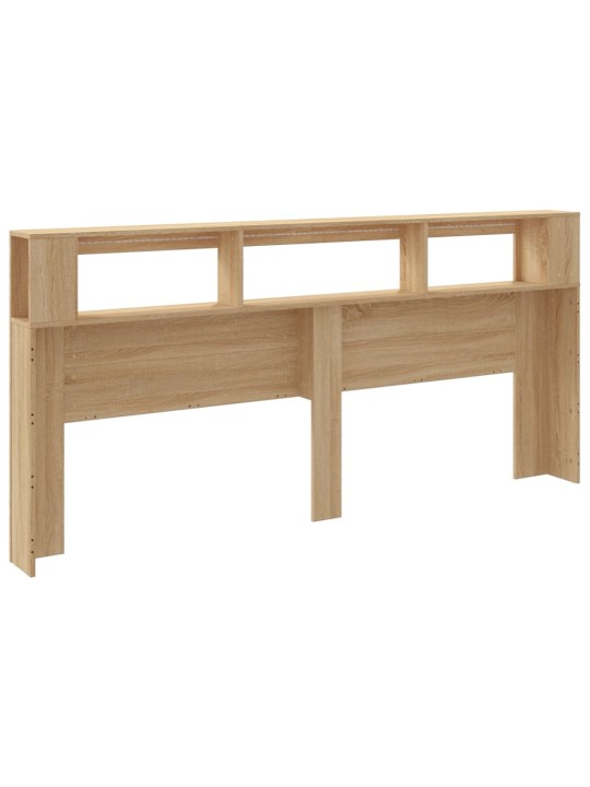 Gultas galvgalis ar led, ozola krāsa, 220x18,5x103,5 cm, koks