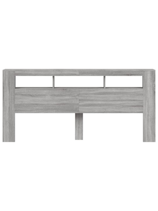Gultas galvgalis ar led, pelēka ozola, 220x18,5x103,5 cm, koks