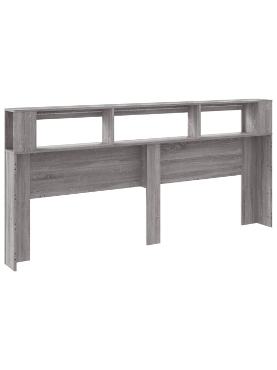 Gultas galvgalis ar led, pelēka ozola, 220x18,5x103,5 cm, koks