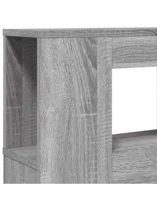 Gultas galvgalis ar led, pelēka ozola, 220x18,5x103,5 cm, koks