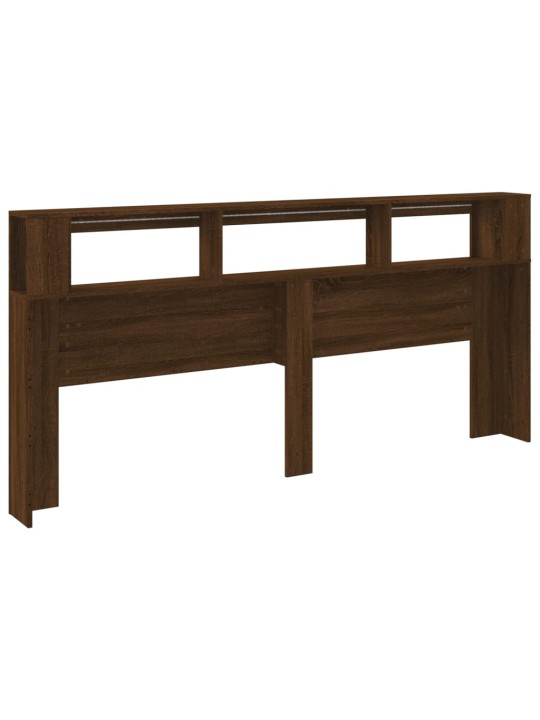 Gultas galvgalis ar LED, ozola krāsa, 220x18,5x103,5 cm, koks