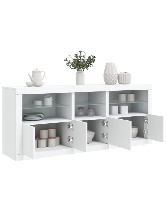 Kumode ar led lampiņām, 162x37x67 cm, balta