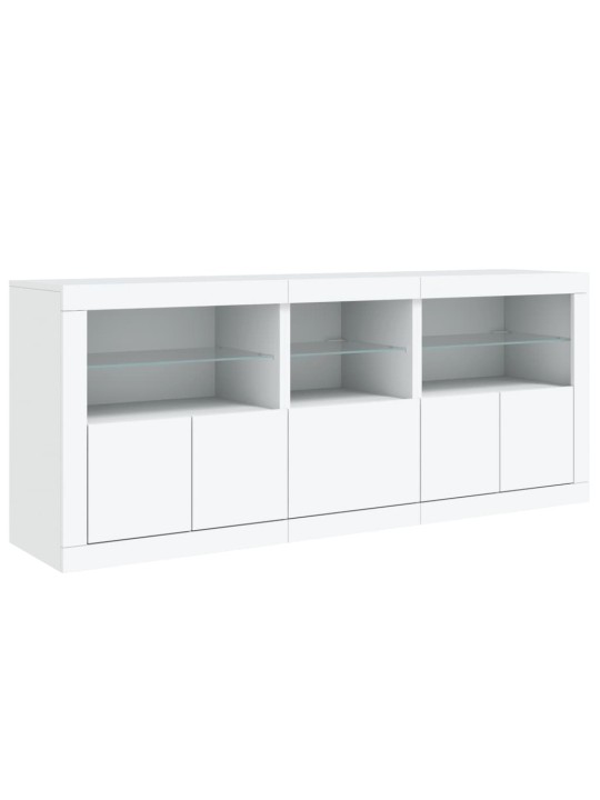 Kumode ar led lampiņām, 162x37x67 cm, balta