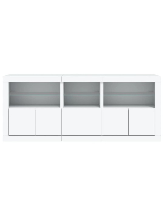 Kumode ar led lampiņām, 162x37x67 cm, balta