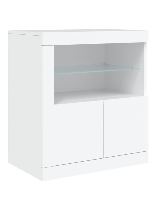 Kumode ar led lampiņām, 162x37x67 cm, balta