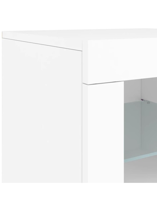 Kumode ar led lampiņām, 162x37x67 cm, balta