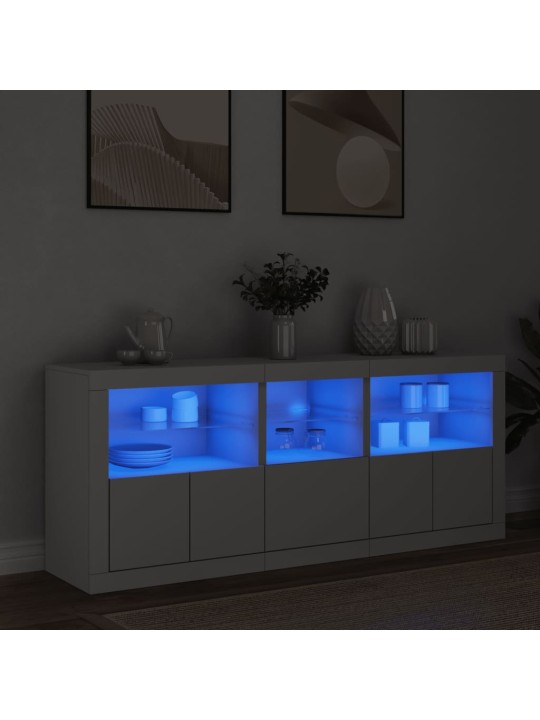 Kumode ar led lampiņām, 162x37x67 cm, balta