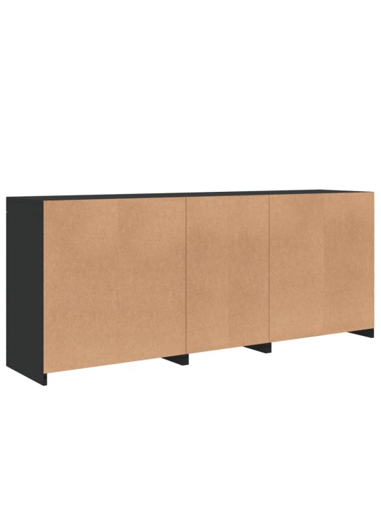 Kumode ar led lampiņām, melna, 162x37x67 cm