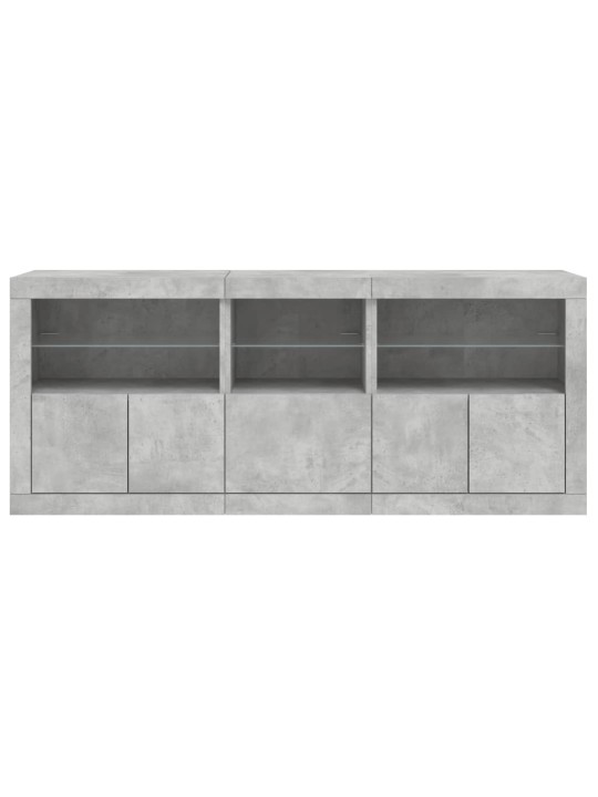 Kumode ar led lampiņām, betona pelēka, 162x37x67 cm