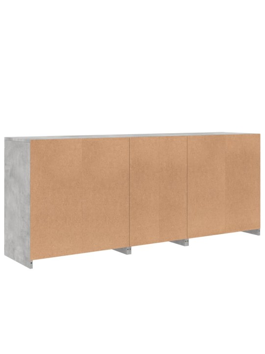 Kumode ar led lampiņām, betona pelēka, 162x37x67 cm