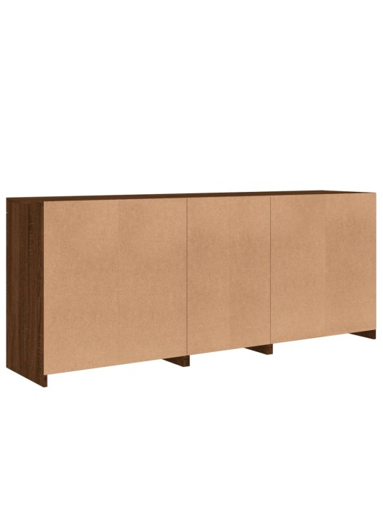 Kumode ar led lampiņām, ozolkoka krāsa, 162x37x67 cm