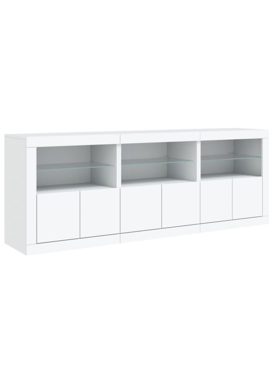 Kumode ar led lampiņām, balta, 181,5x37x67 cm