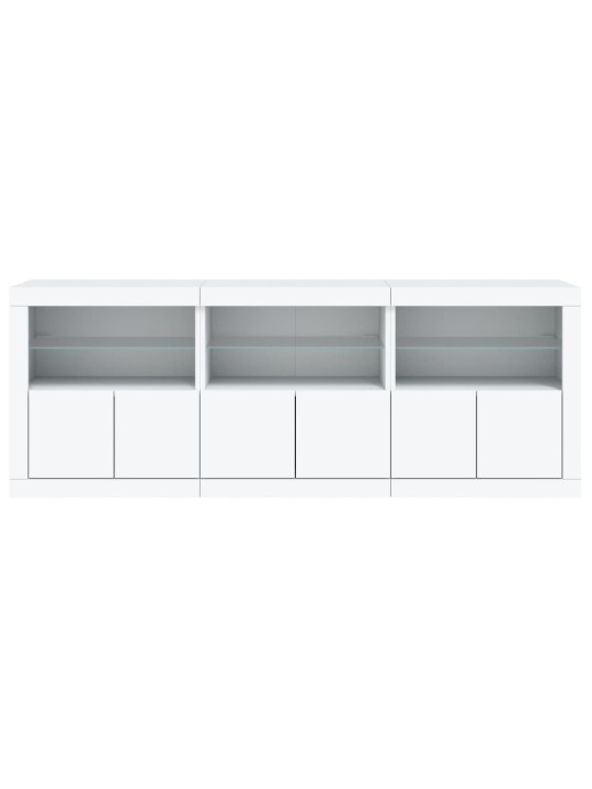 Kumode ar led lampiņām, balta, 181,5x37x67 cm
